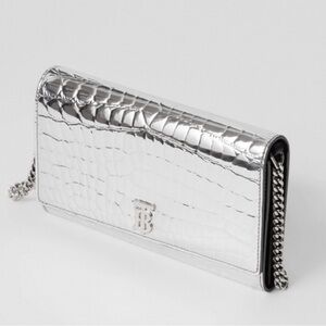 Burberry Metallic Croc WOC